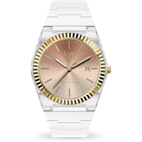 Ice-Watch női karóra – fehér-cappuccino átmenetes számlap, fehér szilikonszíj