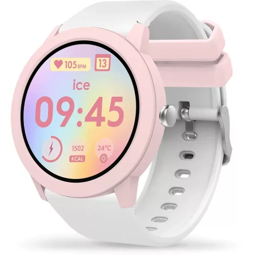 Ice-Watch gyerek okosóra – pink/fehér dizájn, AMOLED kijelző