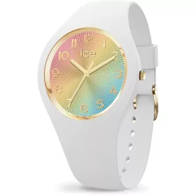 Ice-Watch női karóra – fehér szíj, szivárvány díszítés, 37 mm tok