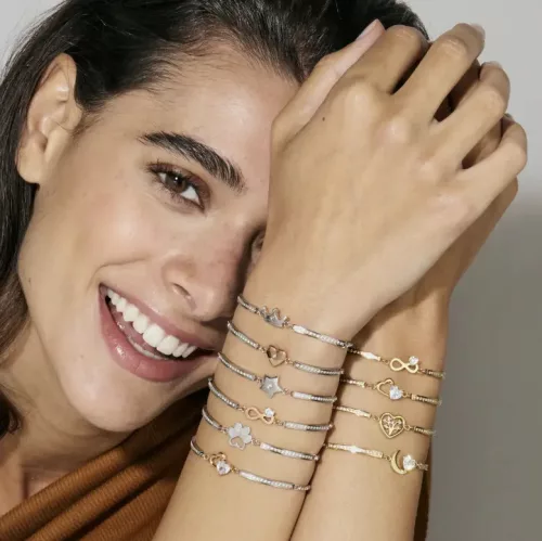 Nomination női karkötő tappancs medál cirkon köves ezüst elegáns