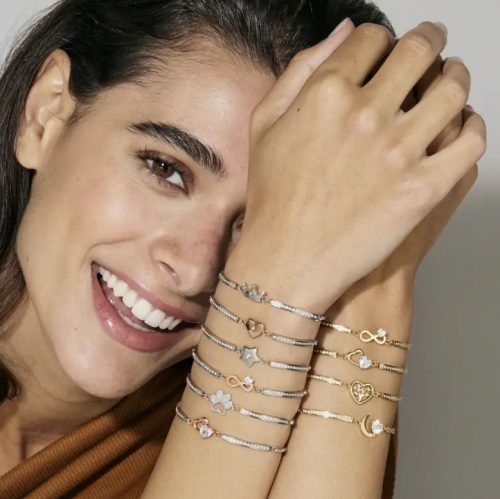 Nomination női karkötő ezüst hold medál cirkon kövekkel