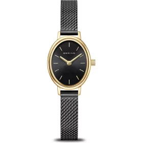 BERING női karóra arany tokkal fekete számlappal mesh szíjjal elegáns