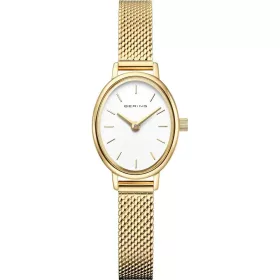 Bering 11020-334 női karóra – ovális kék számlap, arany tok és mesh szíj