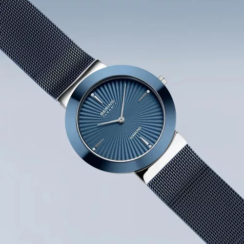 BERING női karóra kék számlappal gyémántokkal elegáns design