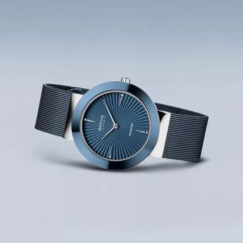 BERING női karóra kék számlappal gyémántokkal elegáns design