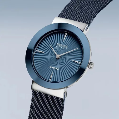 BERING női karóra kék számlappal gyémántokkal elegáns design