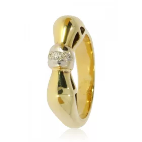 Sárga-Fehér arany gyémánt köves gyűrű 11984