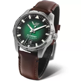 Vostok Europe Rocket Compact automata – zöld számlap, barna bőr szíj, acél tok