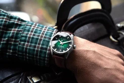 Vostok Europe Rocket Compact automata – zöld számlap, zöld kaucsuk szíj, acél tok