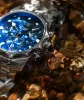 Vostok Europe női karóra – kék számlap, fém és fehér kaucsuk szíj, stopper