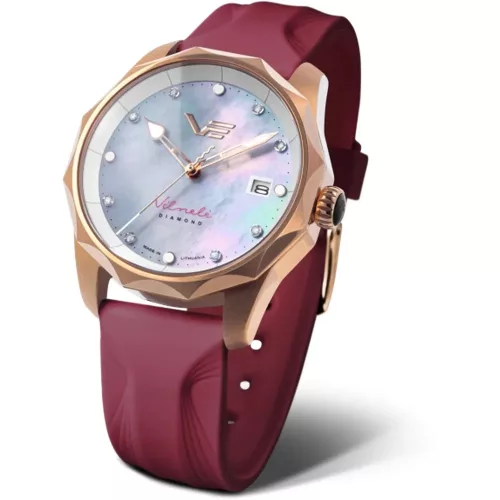 Vostok Europe női karóra – gyöngyház számlap, rosegold tok, két kaucsuk szíj