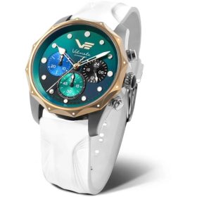 Vostok Europe női karóra – zöldeskék számlap, stopper, 2 kaucsuk szíj