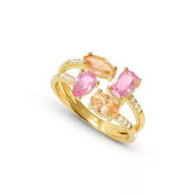 Nomination Colour Wave gyűrű arany rózsaszín cirkon