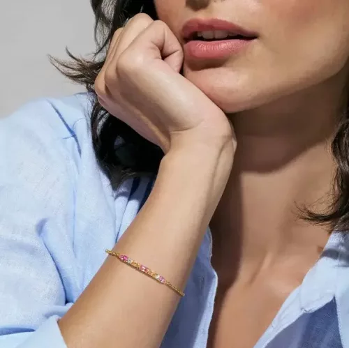 Nomination Colour Wave karkötő arany rózsaszín cirkon