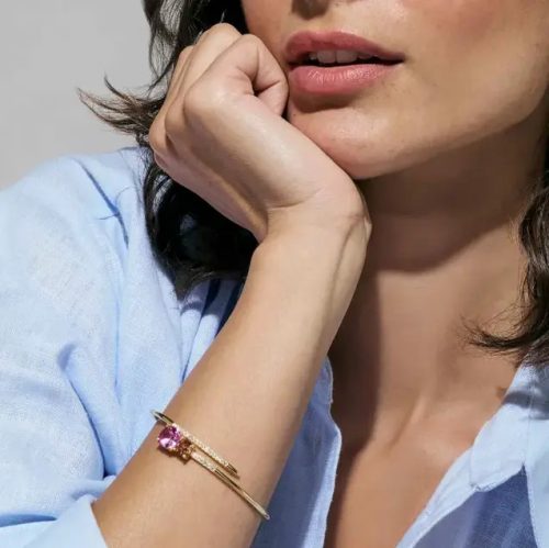 Nomination Colour Wave karperec arany rózsaszín cirkon