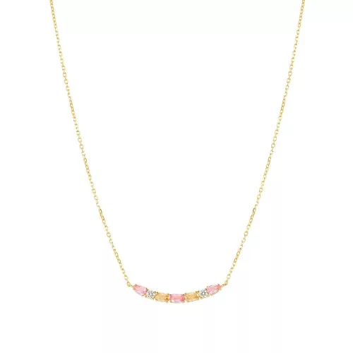Nomination Colour Wave nyaklánc arany rózsaszín cirkon