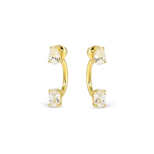 Nomination Colour Wave Aurora 149860/020 női aranyozott ezüst fülbevaló fehér cirkónia