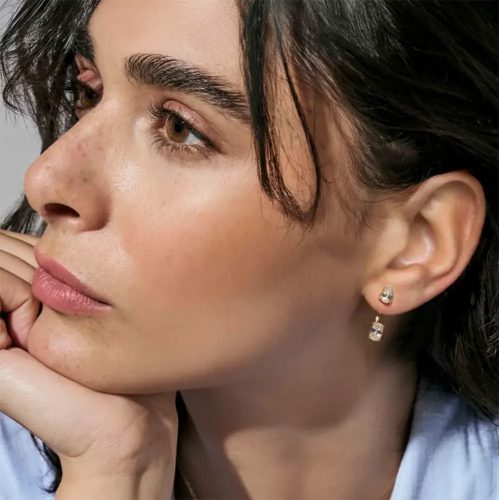 Nomination Colour Wave Aurora 149860/020 női aranyozott ezüst fülbevaló fehér cirkónia