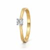 Klasszikus szoliter arany gyűrű cirkon kővel eljegyzéshez