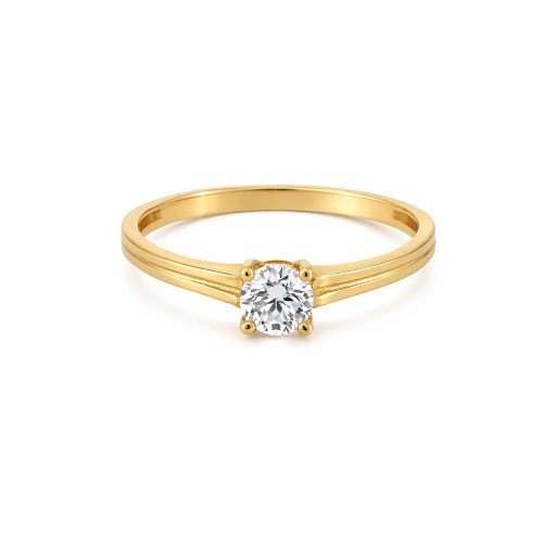 14 karátos arany szoliter gyűrű cirkon kővel