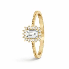 14 karátos arany gyűrű téglalap cirkon kővel