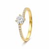 Köves szoliter arany eljegyzési gyűrű cirkon kövekkel elegáns kivitelben