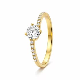 Köves szoliter arany eljegyzési gyűrű cirkon kövekkel elegáns kivitelben