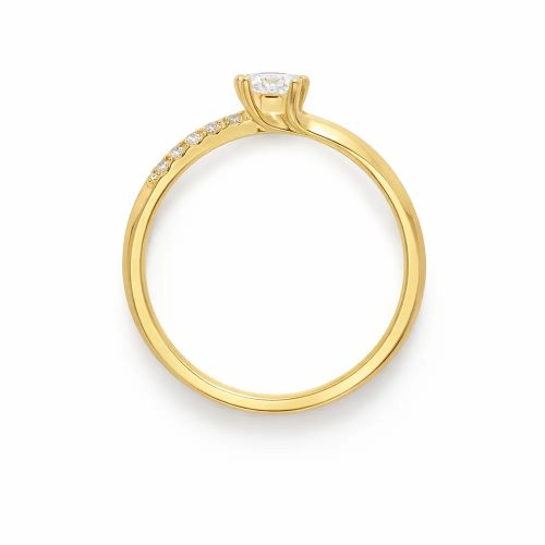 Köves szoliter arany eljegyzési gyűrű cirkon kövekkel elegáns kivitelben