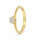 Sárga arany szoliter gyűrű ragyogó cirkon kővel elegáns stílusban