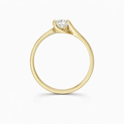 Csavart szoliter arany gyűrű cirkon kővel elegáns eljegyzéshez