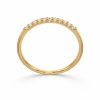 Sárga arany vékony sorköves cirkon gyűrű elegáns fiatalos stílusban
