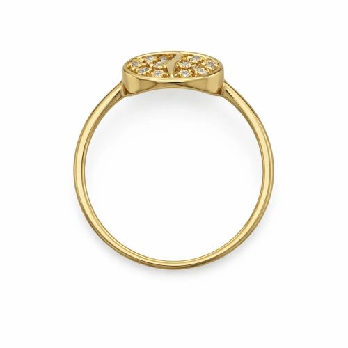 14 karátos arany életfa gyűrű cirkon kövekkel