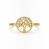 14 karátos arany életfa gyűrű cirkon kövekkel
