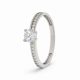 Fehér arany szoliter eljegyzési gyűrű sorköves cirkon díszítéssel