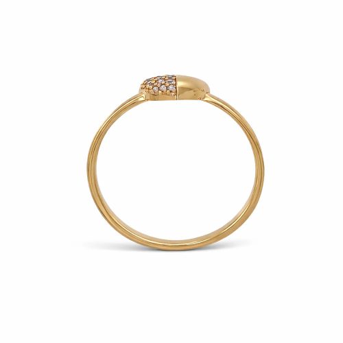 Rozéarany szív alakú gyűrű cirkon kövekkel