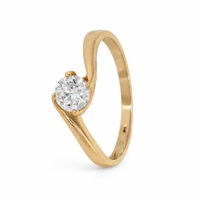 14 karátos rozéarany szoliter gyűrű csavart foglalattal