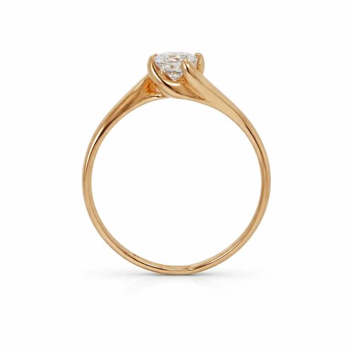 14 karátos rozéarany szoliter gyűrű csavart foglalattal