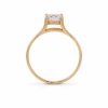 Rozéarany szoliter gyűrű központi cirkon kővel és oldalkövekkel
