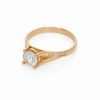Rozéarany szoliter gyűrű központi cirkon kővel és oldalkövekkel