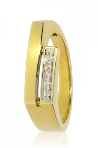 Sárga arany gyémánt köves gyűrű 16220