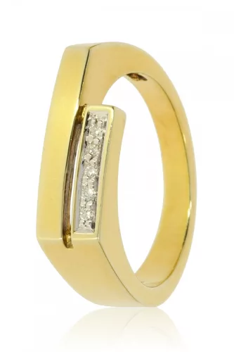 Sárga arany gyémánt köves gyűrű 16220