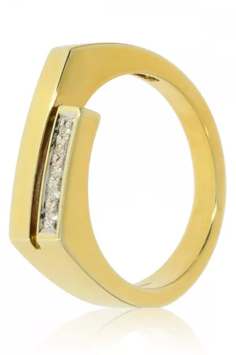 Sárga arany gyémánt köves gyűrű 16220