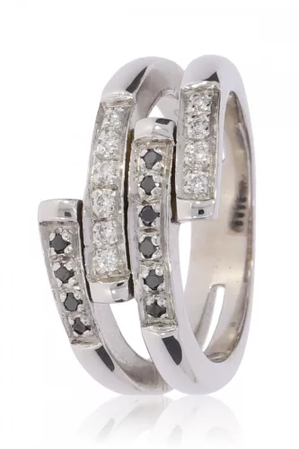 Fehér arany gyémánt köves gyűrű 16879