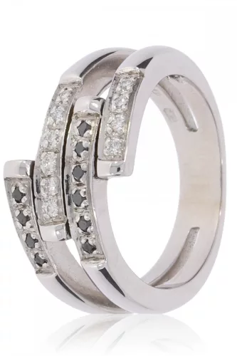 Fehér arany gyémánt köves gyűrű 16879