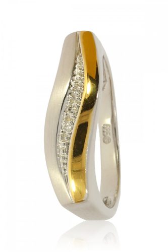 Sárga-Fehér arany gyémánt köves gyűrű 17037