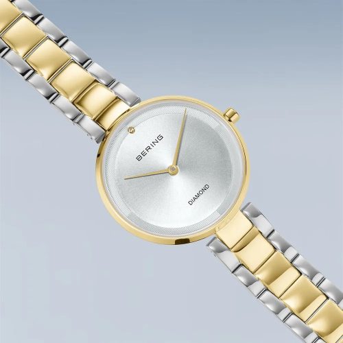 Bering 17529-730 női karóra – arany mesh szíj, világos számlap, gyémánt, safír üveg