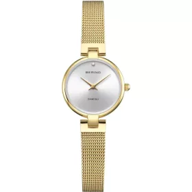 Bering 17724-330 női karóra – arany színű acél tok és mesh szíj, ezüst számlap, gyémántberakás, safír üveg