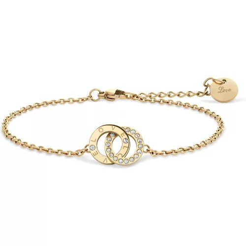 Bering női karóra szett arany fekete számlap gyémánt karkötő