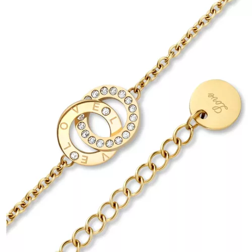 Bering női karóra szett arany fekete számlap gyémánt karkötő