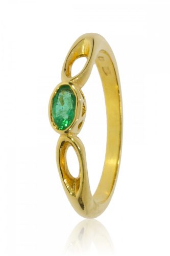 Sárga arany smaragd köves gyűrű 18508
